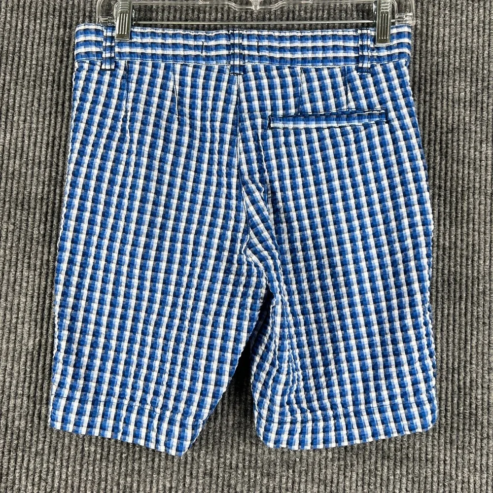 Tommy Hilfiger Shorts Youth Boys Size 16 Blue Check Seersucker Chino 100% Cotton
